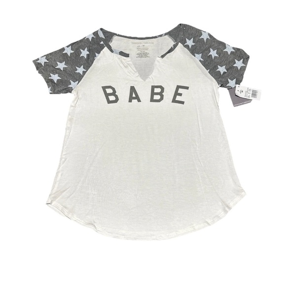 Grayson/threads Women’s M BABE Star T Shirt Slit New w tags Lightweight Casual - Picture 1 of 8